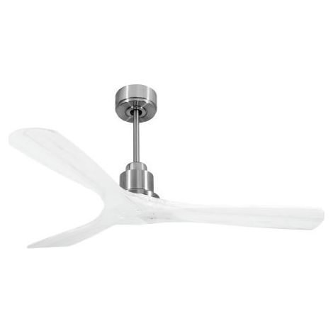 Tenerife de KlassFan - Super destratificateur et ventilateur DC 132 cm Chrome pales bois blanc sans Lumière  25 à 40 m² (1/5)