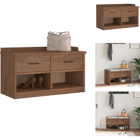 Flurbank SANDNES 87x40x50 cm Massivholz Kiefer - Flurbank - Flurbänke - Bank - Sitzbank (1/5)