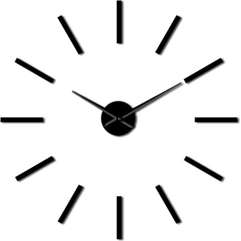 Générique Kit d’Horloge Moderne Minimaliste créatif en 3D, Horloge Murale sans Cadre 3D avec Autocollants miroirs pour Salon (1/4)