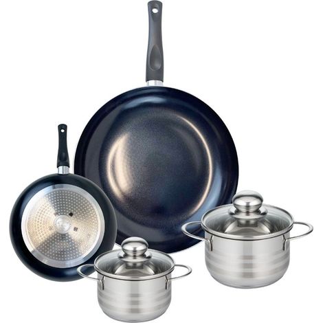 Ensemble de 2 Poêles de cuisson 20 et 32 cm et 2 faitouts 14 et 16 cm Elo Prima Brillant (1/5)
