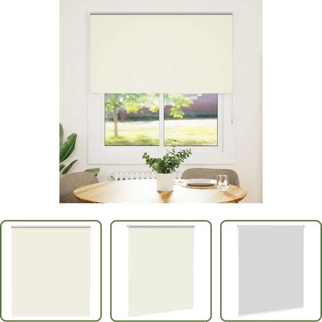 vidaXL Lichtschutz - Verdunkelungsrollo Cremeweiß 120x130cm Stoffbreite 116,6cm (1/5)