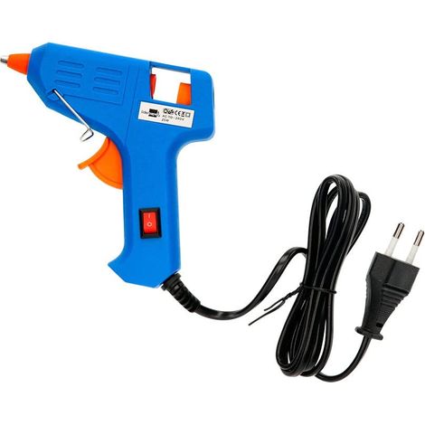 Pistola termofusible mini liderpapel de 25w con gatillo dispensador y 2 barras de repuesto de 7 mm diametro x 100 mm