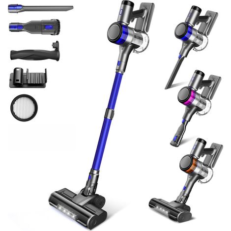 Aspirateur Balai sans Fil, 400W 45KPa Aspirateur sans Fil Puissant, 55Min Autonomie, Brosse Anti-emmêlement, Batterie Amovible, Aspirateur sans Sac avec LED Écran pour Tapis Poils d'animaux Sol Dur (1/5)