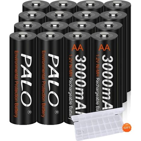 Piles AA Rechargeables, Capacité de 3000mAh, Performance Durable, 1.2V-b, 16Pcs AA (1/2)