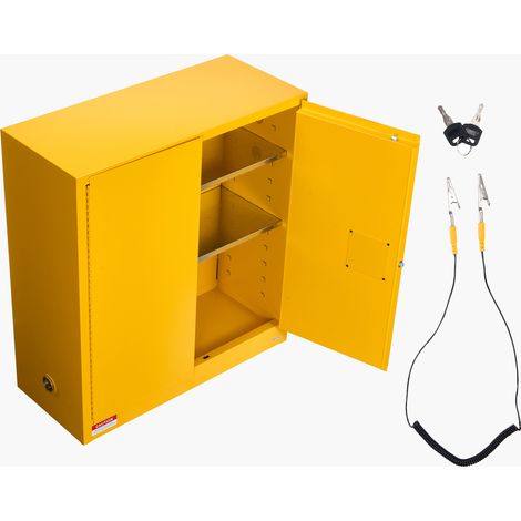 Mophorn Gabinete para Materiales Inflamables, Armario Ignífugo de 110 L, Fabricado en Acero Laminado en Frío y Galvanizado, con Estante Ajustable, Ideal para Uso Comercial y Doméstico, Amarillo