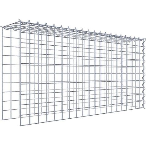 Gabiondeco - Gabion - Element de prolongation en hauteur et en longueur 100 cm x 50 cm x 20 cm (L x H x P). maille 5 x 5 cm. Spirale. Attention il manque deux grill... (1/5)