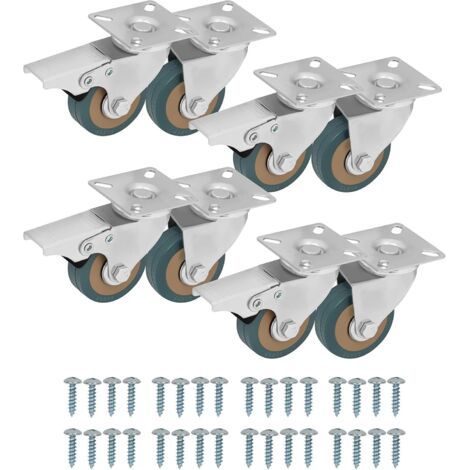 Schwerlast-Lenkrollen – Set mit 8 kleinen 50-mm-Gummimöbelrollen inklusive Schrauben – Rollen für Wagen und Stühle – Lenkrollen (1/5)