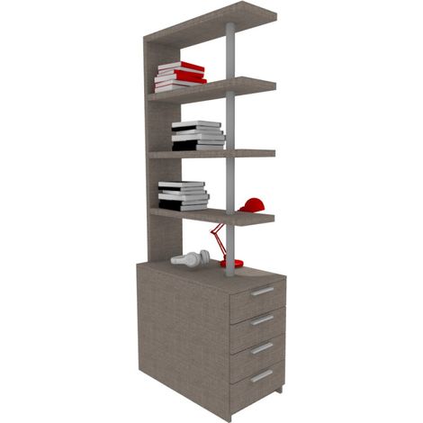 Comodino libreria salvaspazio con design moderno - Narciso - Grigio fumo (1/5)