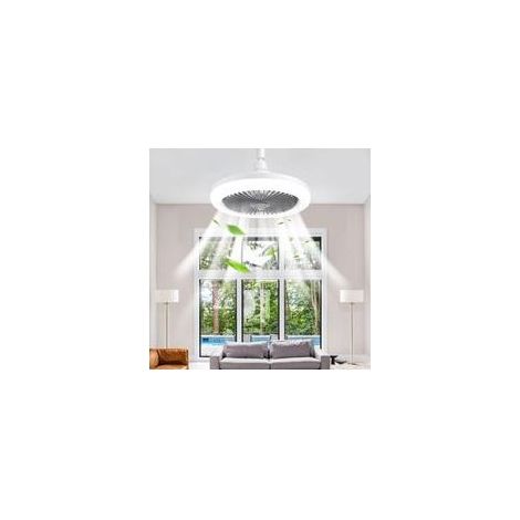 Ventilateur de plafond LED ACKERMAN 30W avec lumière intégrée télécommande minuterie 3 intensités de lumière 3 vitesses adapté chambres et petits espaces (1/4)