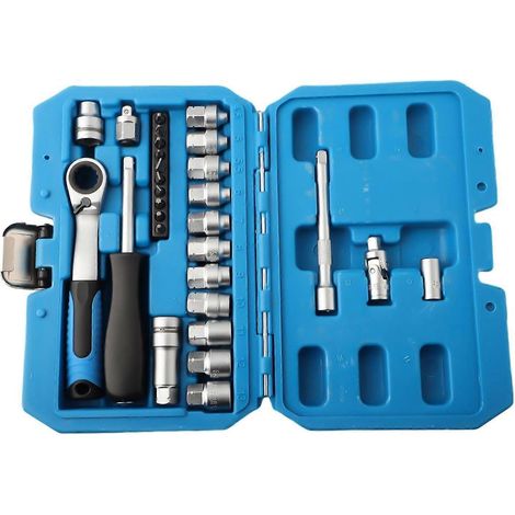 Kit de clés à cliquet Core 29 pièces acier chrome vanadium : 11 douilles, 10 embouts, rallonges, adaptateur automobile & bricolage (1/3)