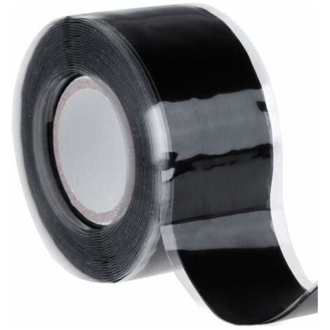 (25mm x 1.5M, noir)Ruban de silicone bande de réparation imperméable à l'eau de sauvetage Bande d'étanchéité auto-adhésive Fusing Ruban (1/5)