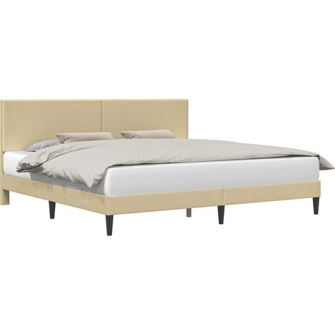 Bed Frame Light Green Grey 200 x 200 cm Corduroy Fabric vidaXL (1/5)