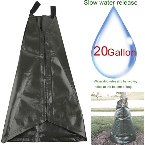 Sac d'arrosage pour arbre 75L en PE résistant avec fermeture éclair robuste, irrigation goutte-à-goutte lente 5-8h (1/5)