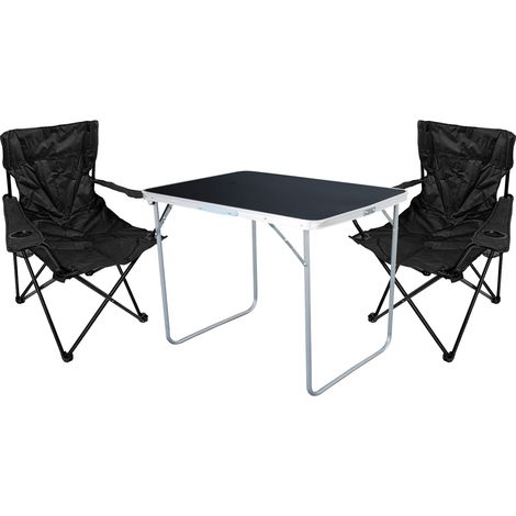 3-tlg Campingsessel Schwarz + Campingtisch-MMC330870B+2xMPO2430 (1/5)