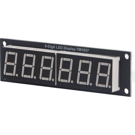 Module d'affichage numérique LED 6 chiffres 7 segments 0,56 pouce avec pilote TM1637, 5 V et 2 broches d'E/S (1/5)