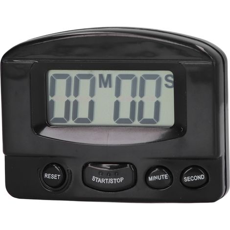 Minuteur de cuisine numérique avec compte à rebours, idéal pour la gestion du temps en classe, les études, les exercices et la cuisson au four (noir) (1/5)