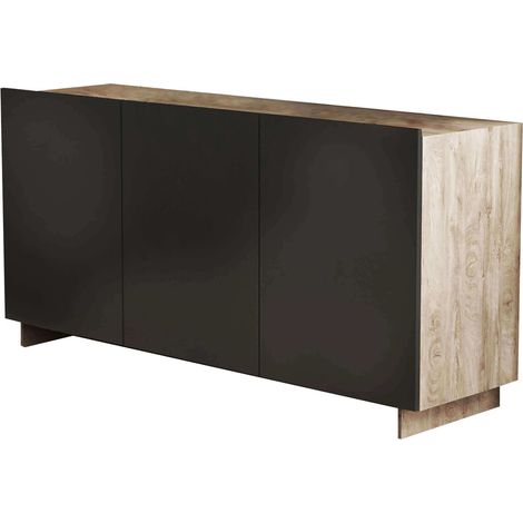 Credenza mobiletto da soggiorno a 3 ante in legno nobilitato bilaminato Charlotte - Gray (1/5)