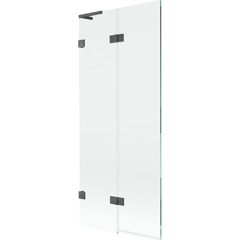 Mexen Lunar L mampara de bañera de 2 hojas izquierda 80 x 150 cm, transparente, gris metálico cepillado - 897L-080-100-66-00-L (1/5)