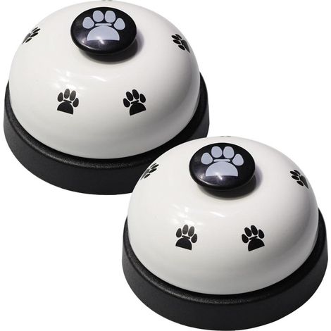 Clochettes de dressage pour animaux, lot de 2 clochettes pour chien pour la communication et le dressage au nettoyage, noir et blanc (lot de 2) (1/5)