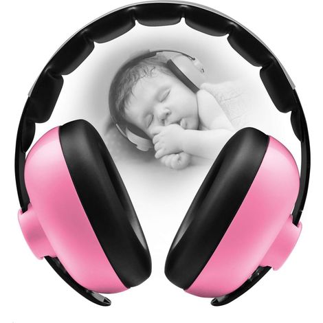 1 casque antibruit, casque antibruit d'apprentissage du sommeil (rose rouge) - 11438 (1/4)