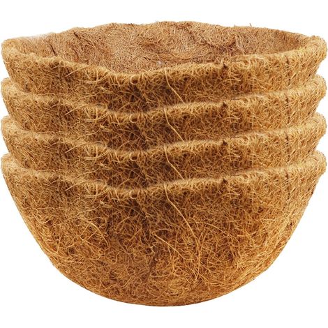 Doublure ronde préformée en fibre de coco pour panier suspendu ou jardinière d'extérieur, 30 cm (12 pouces), lot de 4 (1/5)