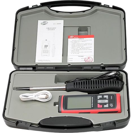 Anemometro funzionale Misuratore di velocità e flussi d'aria Misuratore di volumi Rilevatori periferici con uscita dati con connessione USB (1/5)