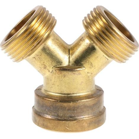Y Verbinder für Gartenschläuche Messing Wasserverteiler 2 (1/5)