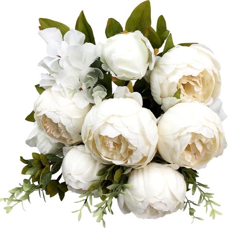 Bouquet de pivoines artificielles vintage en soie, décoration pour la maison et les mariages (1/5)