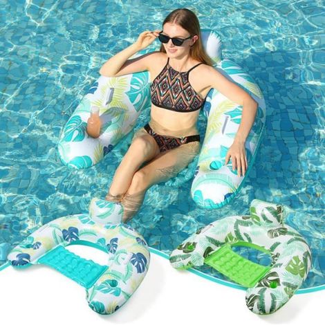 Chaise Flottante Piscine - PVC - 108 x 88 cm - Pour Adulte - Lot de 2 (1/4)