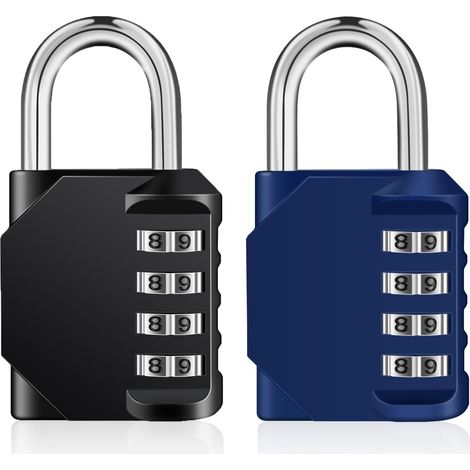 LaBlanc – Code-Vorhängeschloss für Spind, 4-stelliges Code-Vorhängeschloss für Fitnessstudio, Umkleideraum, Uni, Schulgarderobe, Fluchtspiel, Outdoor-Nummern-Vorhängeschloss für Gartenhaus (schwarz un (1/5)