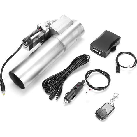 Tuyau D'échappement Électrique de Voiture, 2,5 Pouce en acier inoxydable Échappement électrique Découpe de tuyaux de tuyau de coupe E Remote de vanne découpée Universel Accessoires (1/5)