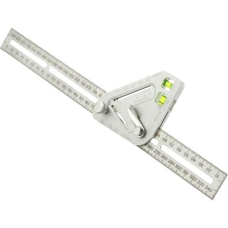 Règle multifonctionnelle pour le travail du bois, machine à redresser en aluminium, règle d'angle, règle triangulaire, outil de mesure multi-angles (1 pièce) (1/5)