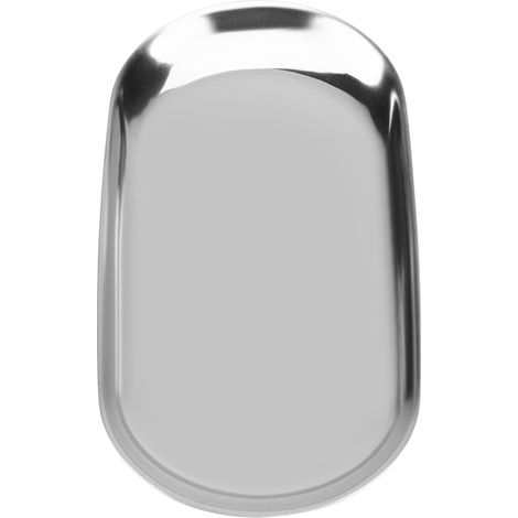 Plateau de rangement en acier inoxydable de style nordique pour cosmétiques, bijoux et gâteaux, idéal pour les bureaux (argenté, taille S) (1/5)