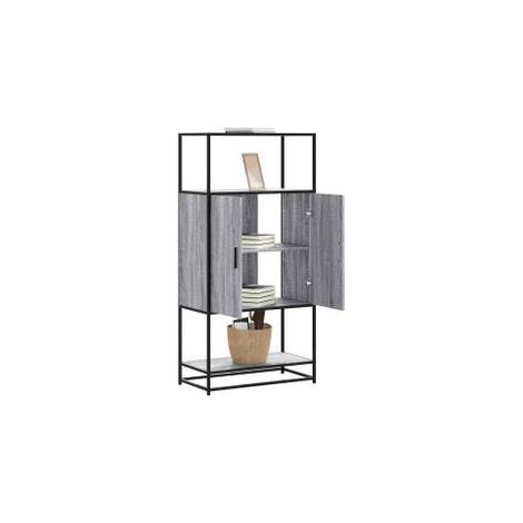 Buffet haut sonoma gris 68x35x139 bois d'ingénierie et métal (1/5)