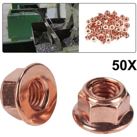 50 Stück Auspuff Mutter M8 SW 13 Kupfermutter Krümmermutter Turbolader Krümmer (1/5)