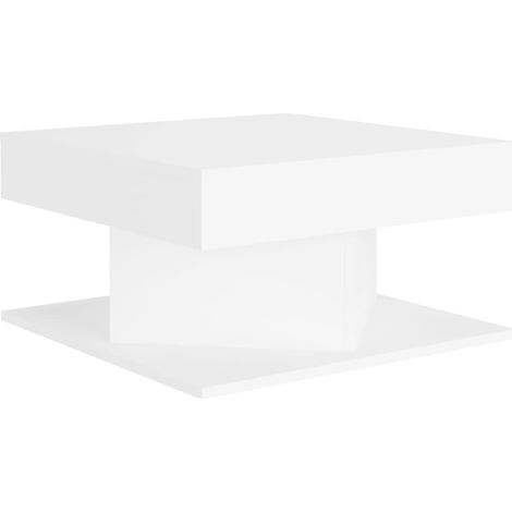 Mesa de centro de diseño moderno y contemporáneo 57 x 57 x 30 cm madera de ingeniería blanca DEC037905