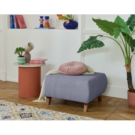 Cristal - modulierbarer hocker - 65 cm - aus strukturiertem samt - graublau