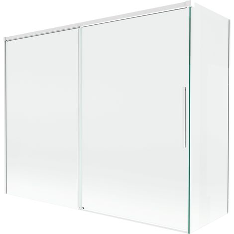 Mexen Rox Duschabtrennung 2-flügelig, verschiebbar 190 + 80 x 150 cm, transparent, weiß - 8C9-190-080-20-00