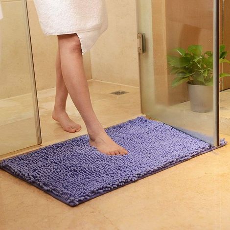 Tapis De Bain - Anti-dérapant - Très Absorbant - Pour Salle De Bains Et Entrée - Violet - 50 x 80 cm - 1 Pièce (1/5)
