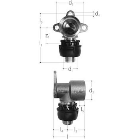 Raccordo ilite gomito f 16x2 flangia george set 2 pezzi fischer - george fischer (1/2)