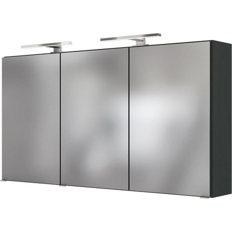 Spiegelschrank mit 2x LED-Beleuchtung FLORIDO-03 in graphit B x H x T 120 x 64 x 20 cm (1/3)