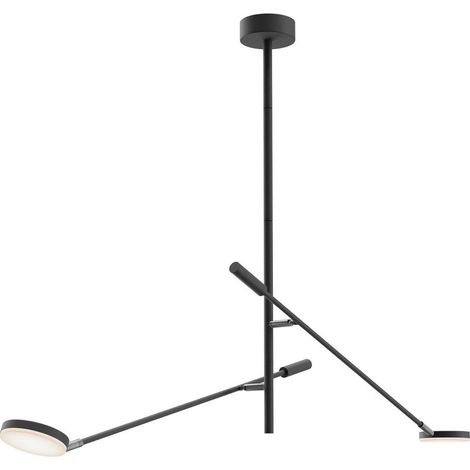 Maytoni Fad Moderna plafoniera a LED semi-incassata a 2 bracci, nera 3000K 800lm (1/2)