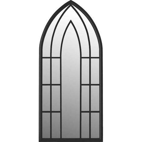 Miroir de jardin Noir 100x45 cm Fer pour utilisation extérieure