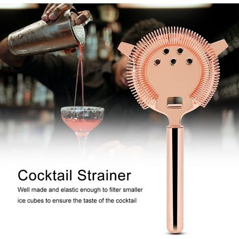 Cocktailsieb aus Edelstahl zum Shaken, Filtern von Eisgetränken und Mixen, ideal für Bars, Clubs und Partys (Roségold) (1/5)