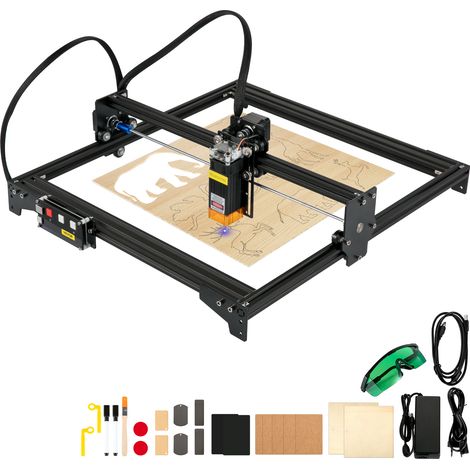 VEVOR Machine a Graver Laser Mini Graveur Laser CNC 5,5 W 410 x 400 mm, Machine Gravure Laser 6000 mm/min Compatibilite Forte Haute Precision pour Graver Papier Bois Cuir Tissu Plastique Acrylique