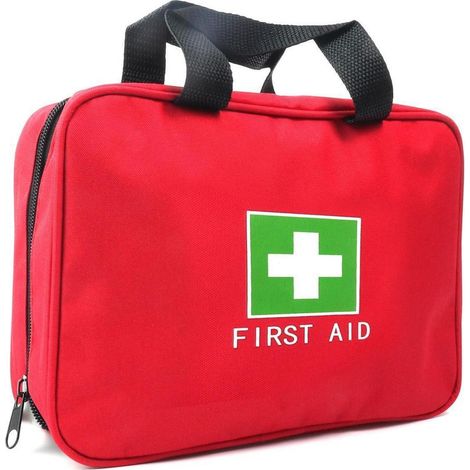 Erste-Hilfe-Tasche Rot, leer, Nylon, 2 Netztaschen, kompakt, tragbar