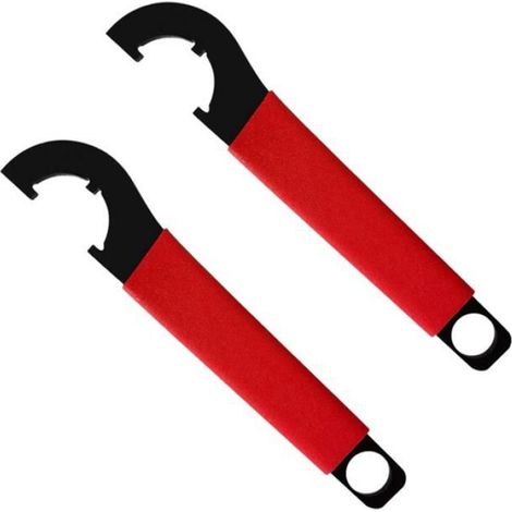 2x Clé à écrou crénelé, Acier, Poignée caoutchouc, 180mm, Pour réparation auto et plomberie (1/5)
