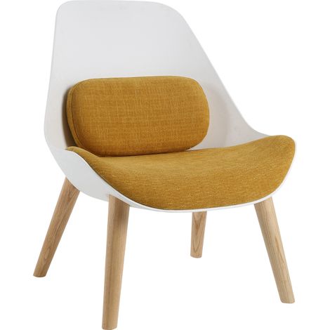 Sessel Pärumm Kemen 71x73x90 cm Weiß und Senf