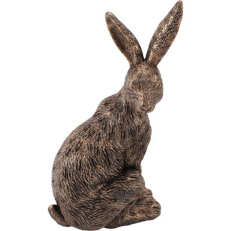 Décor de Lapin Assis, Figurine d'animal à Collectionner en résine Antique, Lapin réaliste, Statue de Lapin de Pâques, Sculpture en résine pour la Maison, Le Bureau, Le Jardin, la (1/5)