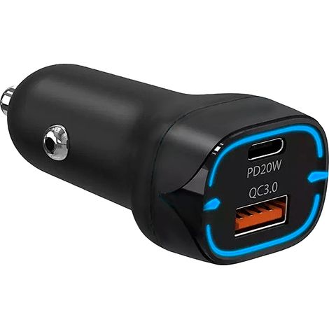 Cargador de coche de carga rápida USB-A USB Tipo-C 38W (1/4)